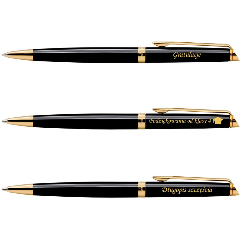 Długopis Waterman Hemisphere czarny GT z grawerem w etui prezentowym