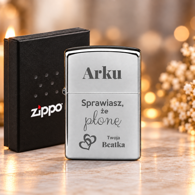Zapalniczka ZIPPO 205 Satin chrome z Grawerem
