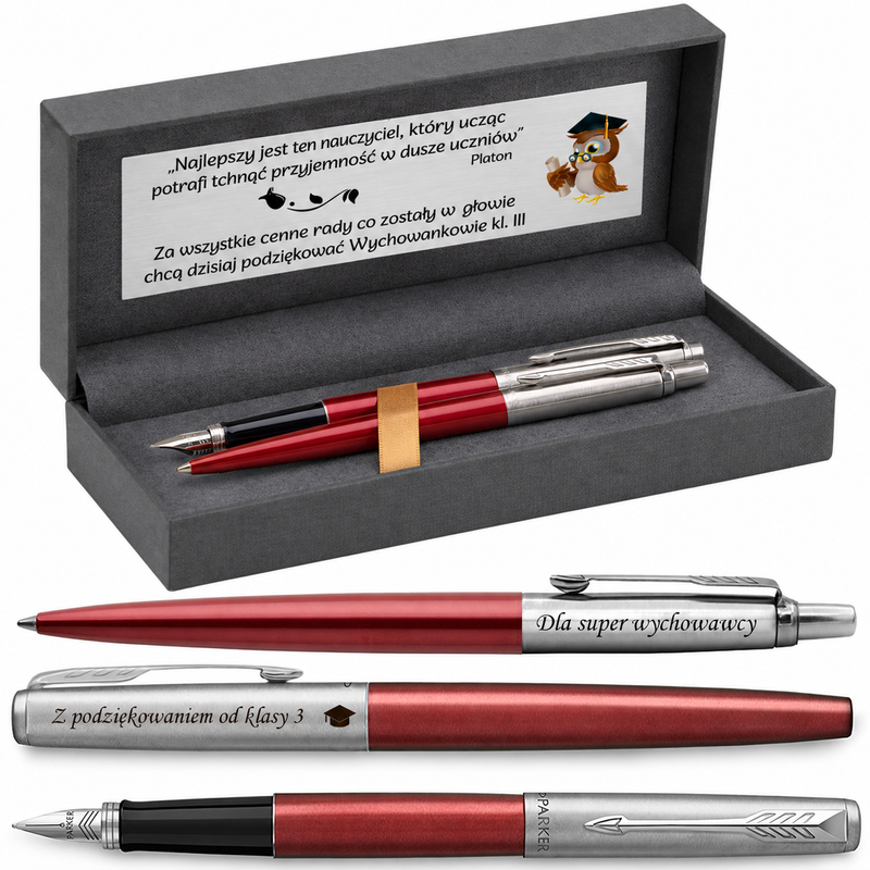 Zestaw Jotter Parker Czerwony CT Prezent Grawer