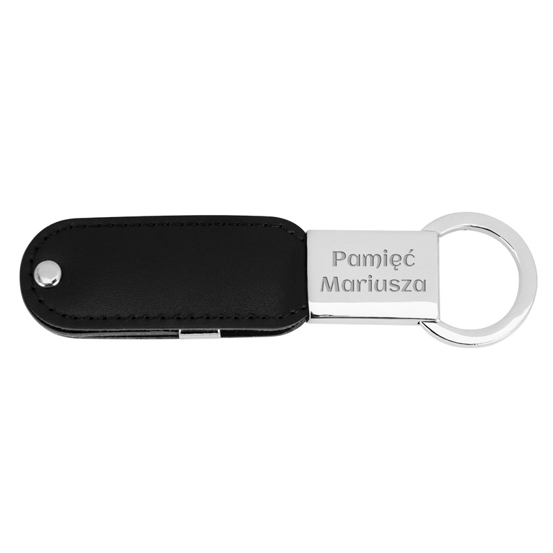 Pamięć USB 32 GB w czarnym breloku USB 3.0 z grawerem na metalu