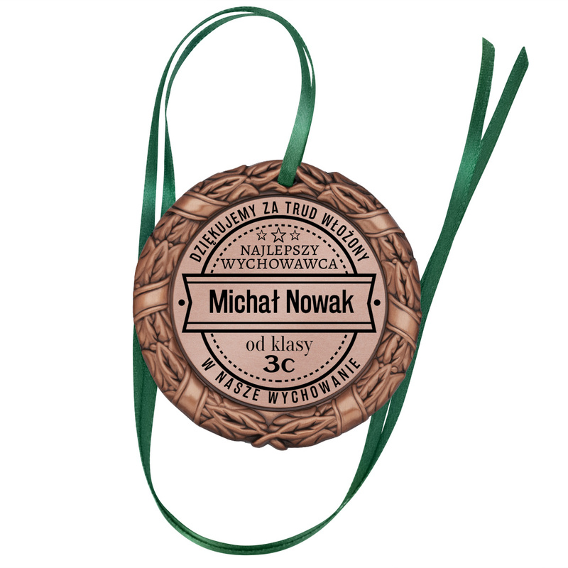 Brązowy Medal z nadrukiem / Najlepszy wychowawca / Prezent dla nauczyciela