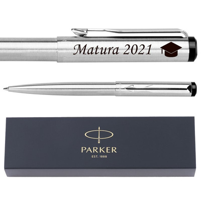 Stalowy długopis Parker Vector z grawerem laserowym, etui